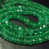16 Inches - Excellent Trully - High Quality - EMERALD - Micro Faceted Rondell Beads Natural Zambian Green amazing Gorgeous size 2 - 5 mm ZAMBIAN EMERALD BEADS NATURAL COLOUR NOT DYED NOT TREATED 100% GUARANTEED